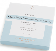 Шоколад без сахара плиточный, молочный No added sugar milk chocolate tablet PIERRE MARCOLINI, 70гр