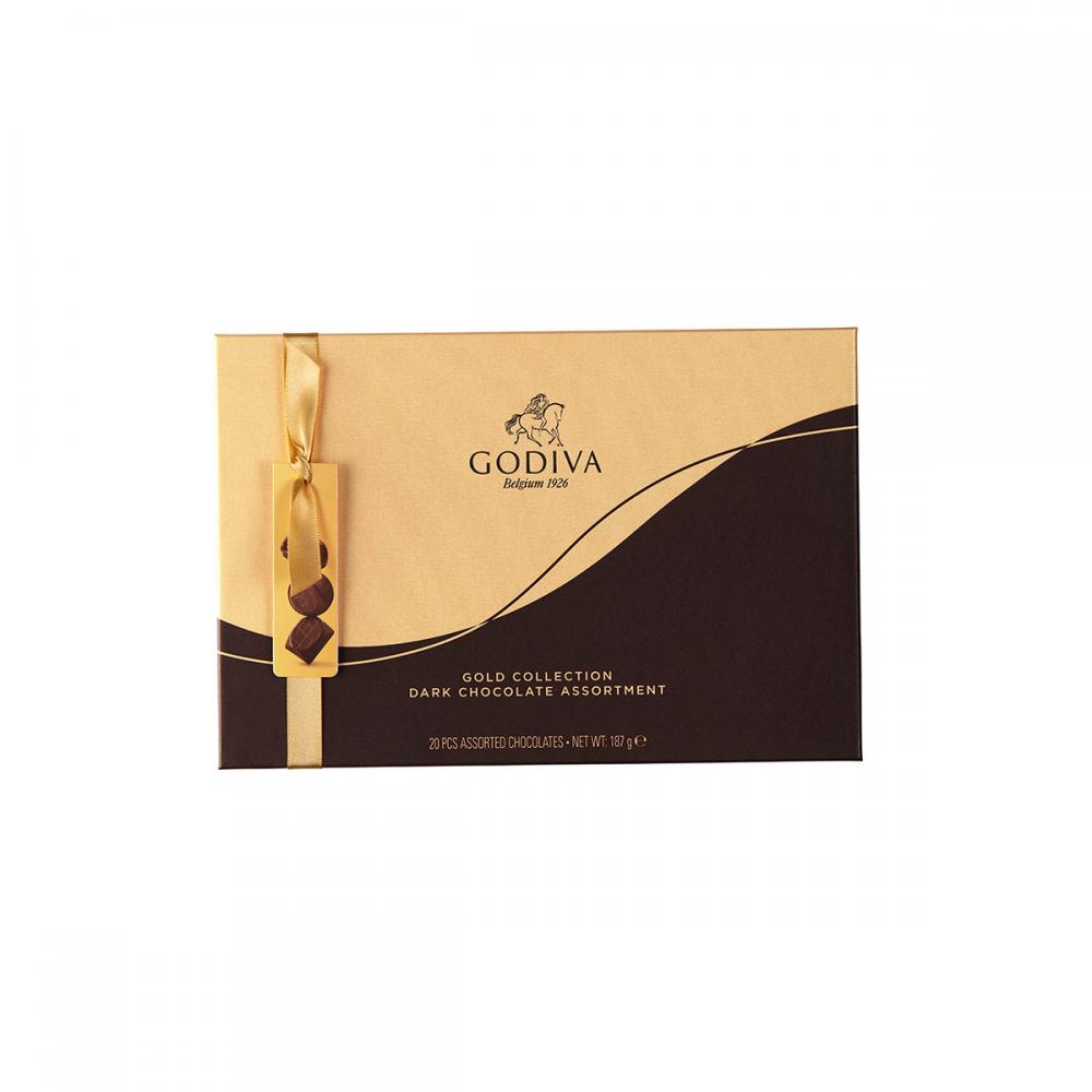 Шоколадные конфеты Godiva Connoisseur Dark 20шт, GODIVA, 187г