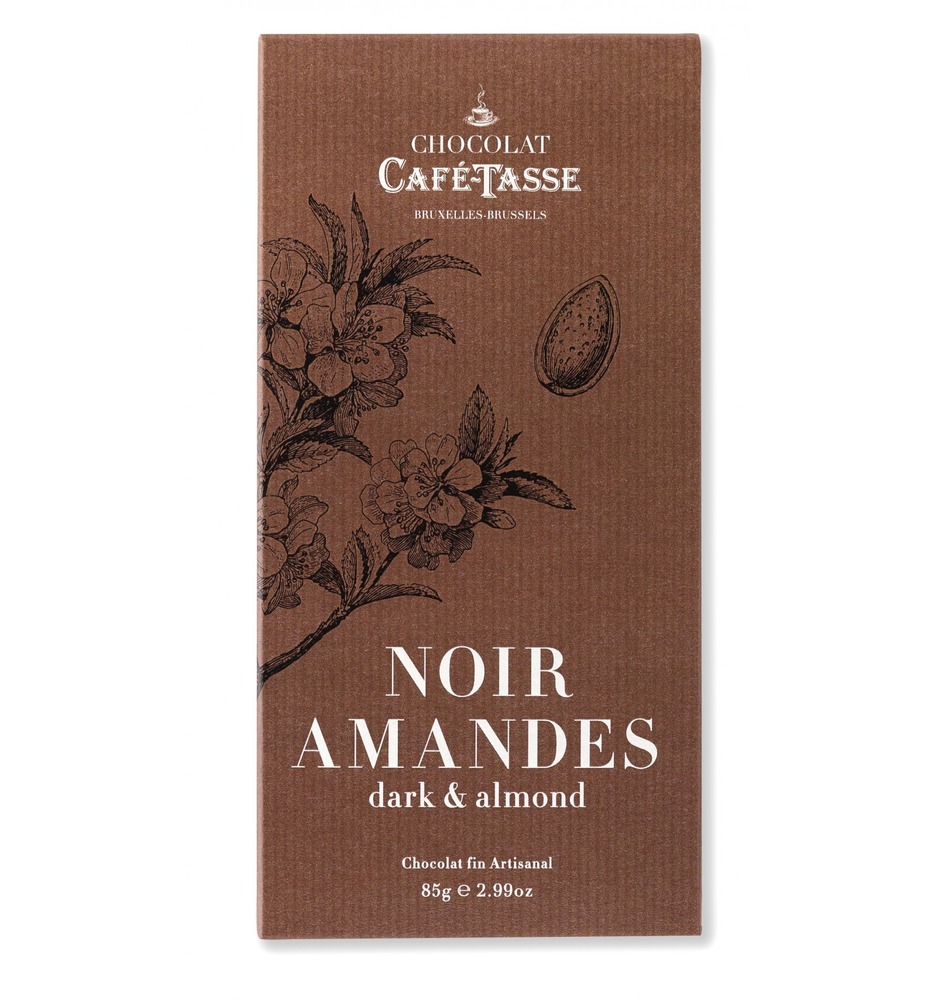Шоколад темный (миндаль) Dark chocolate family bar with almonds CAFE-TASSE, 85г