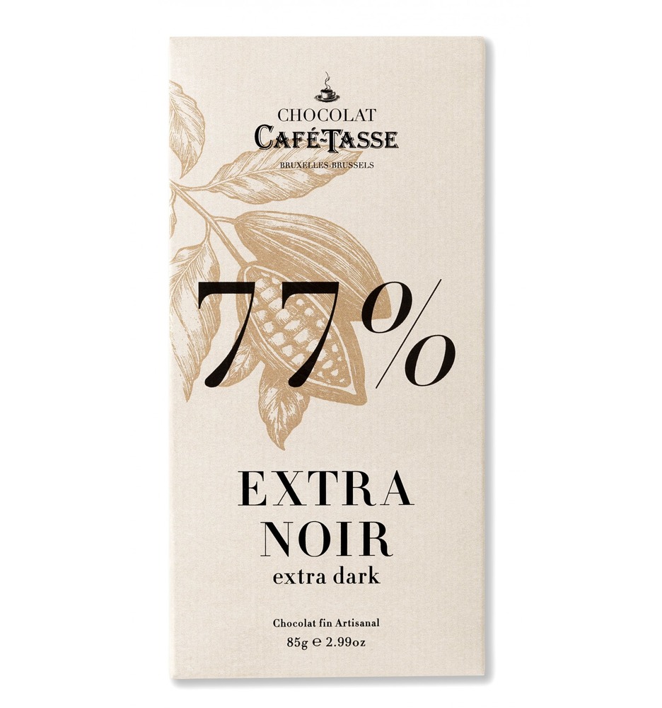 Шоколад темный Dark chocolate family bar 77% CAFE-TASSE, 85г
