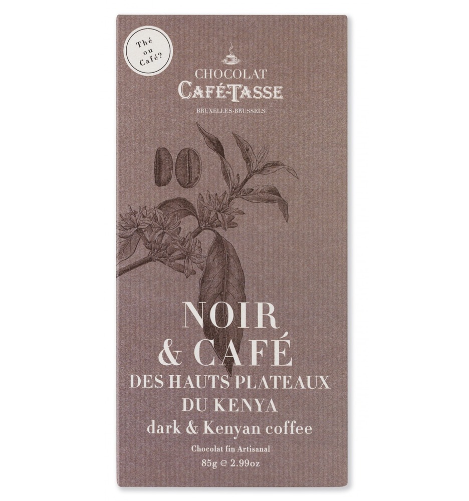 Шоколад темный (кофе) Dark chocolate family bar with Coffee from Kenya CAFE-TASSE, 85г