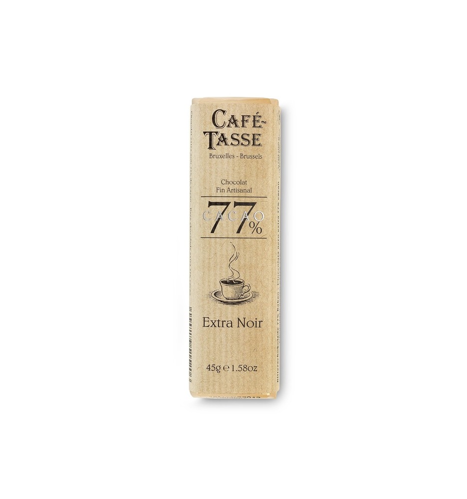 Шоколад темный Dark chocolate bar 77% Cocoa CAFE-TASSE, 45г