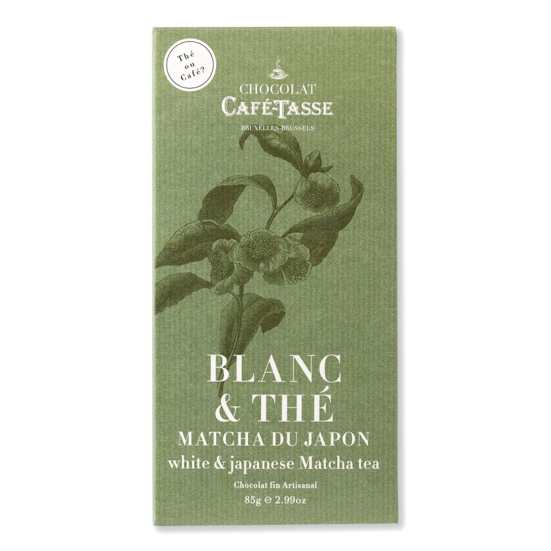 Шоколад белый (японская матча) White chocolate family bar with Japanese Matcha Tea CAFE-TASSE, 85г