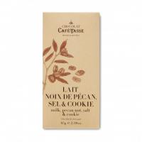 Шоколад молочный (пекан, соль, печенье) Milk chocolate family bar with pecan, salt, & cookies CAFE-TASSE, 85г