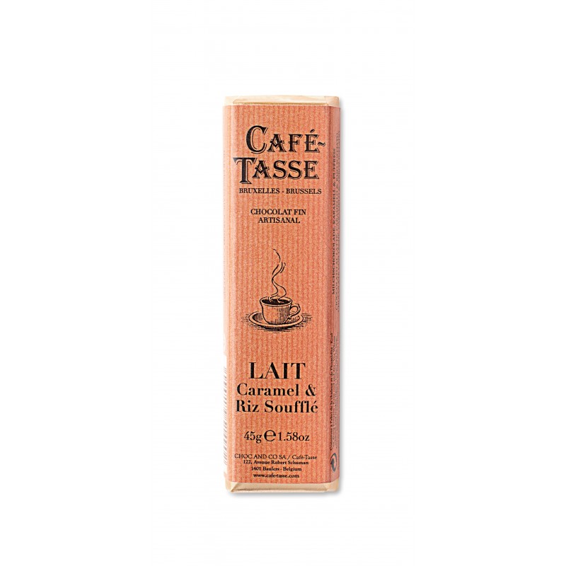 Шоколад молочный (карамель, хрустящий рис) Milk chocolate bar, Caramel & Crispy Rice CAFE-TASSE, 45г