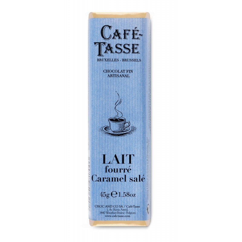 Шоколад молочный (соль) Milk chocolate bar with a Salted Caramel filling CAFE-TASSE, 45г