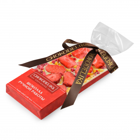 Узорный шоколад (клубника, персик), 50гр