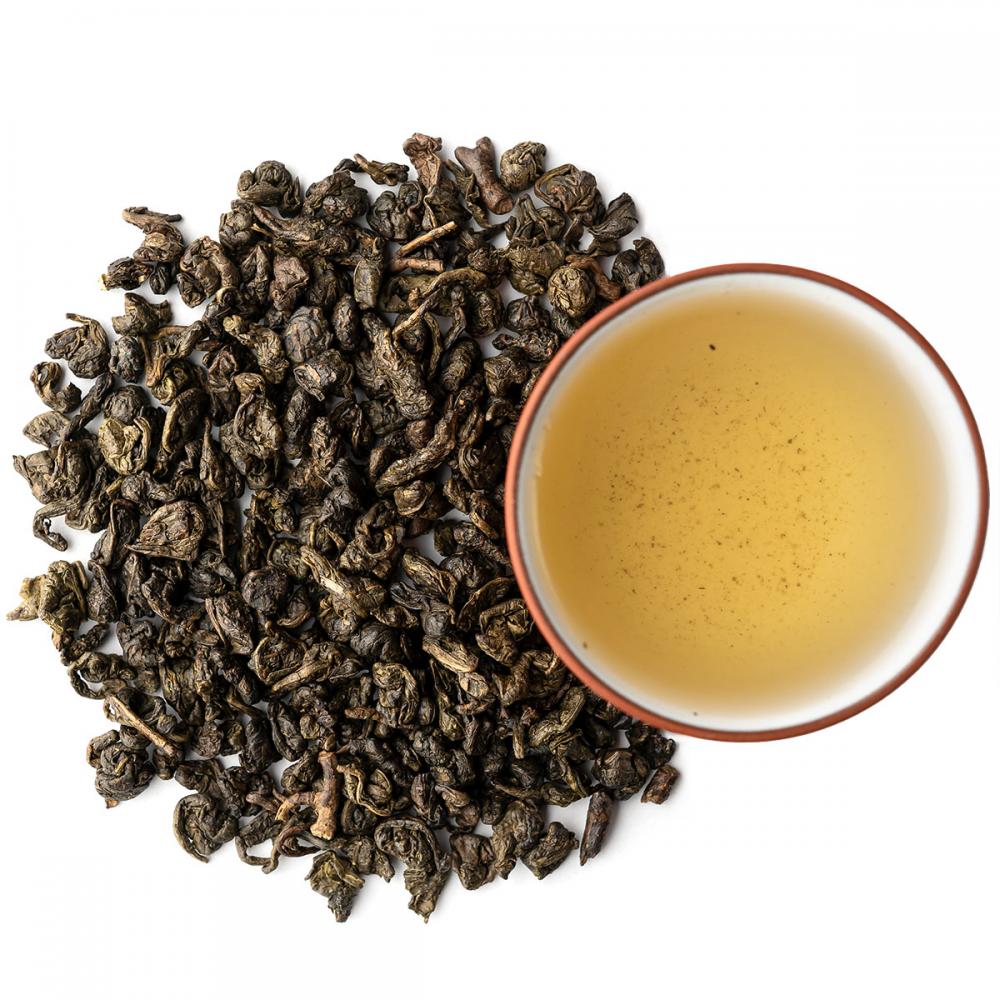 Зеленый чай Ганпаудер молочный