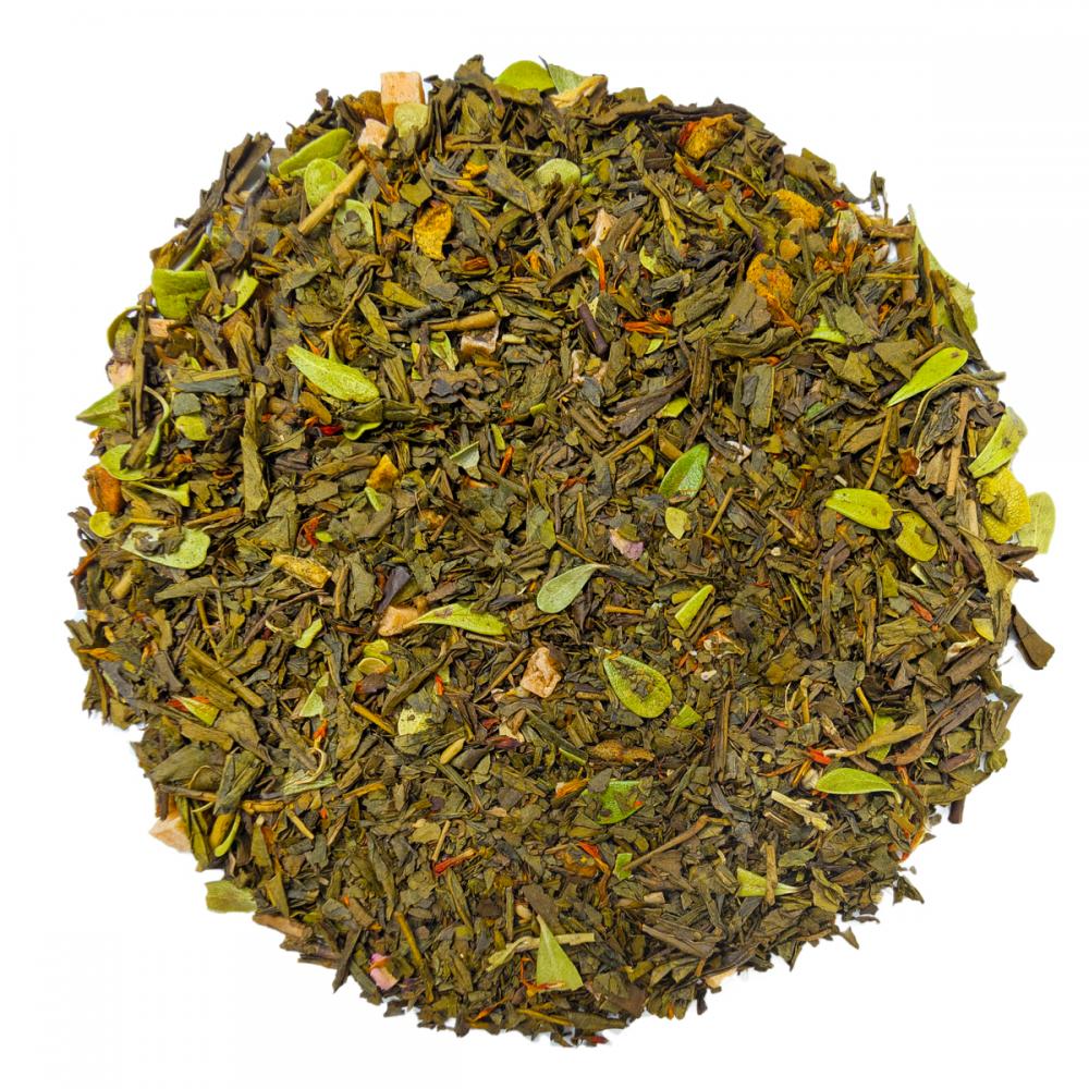 Зеленый чай японский Ходзича Айва с персиком