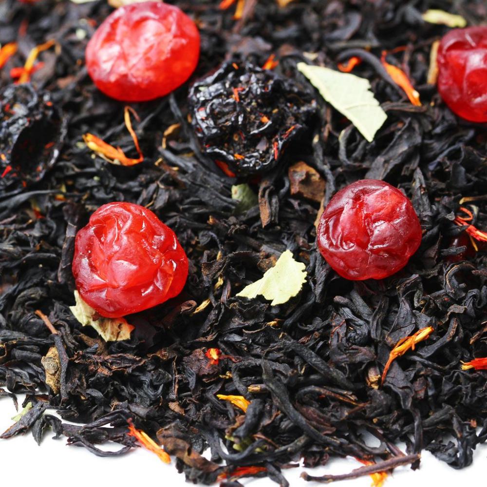 Черный чай Вишневый джем с корицей