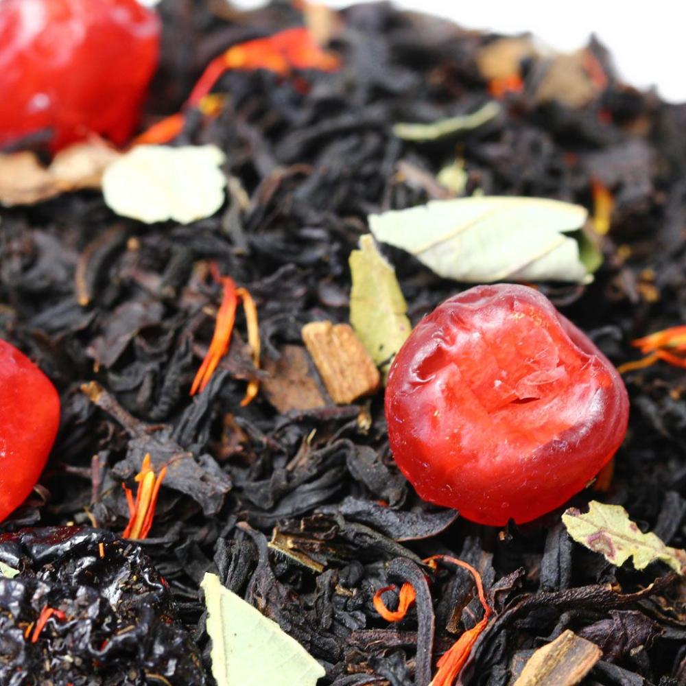 Черный чай Вишневый джем с корицей