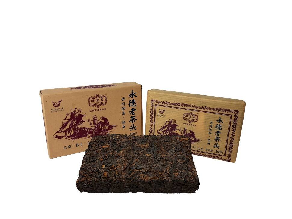Шу пуэр кирпич Лао Ча Тоу Юньнань (фаб. Юньхай Ча, Линцан 2019 г.), 250г